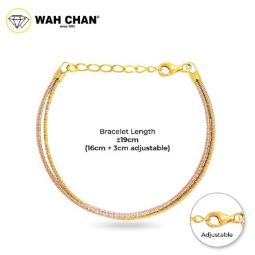 WAH CHAN S925 ITALIAN Silver Bracelet - Tritone Multi-strand NSBCRS028