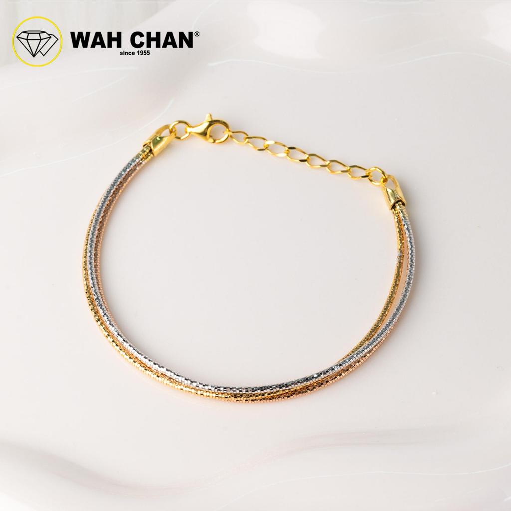 WAH CHAN S925 ITALIAN Silver Bracelet - Tritone Multi-strand NSBCRS028 - Image 2
