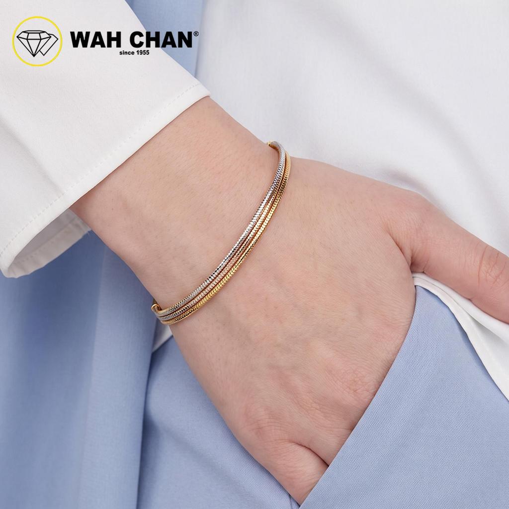 WAH CHAN S925 ITALIAN Silver Bracelet - Tritone Multi-strand NSBCRS028 - Image 5