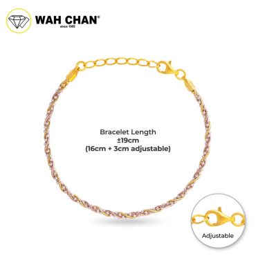 WAH CHAN S925 ITALIAN Silver Bracelet - Twisting Beads NSBCRS016