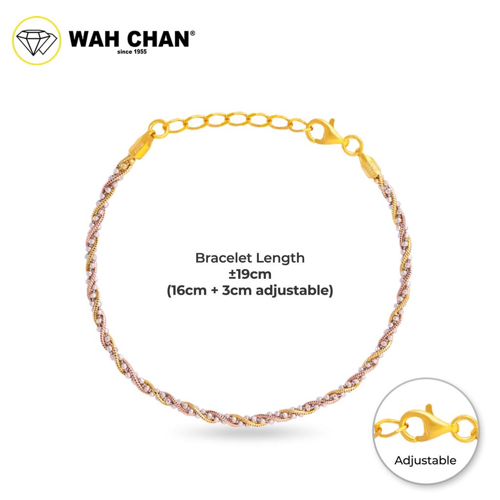 WAH CHAN S925 ITALIAN Silver Bracelet - Twisting Beads NSBCRS016