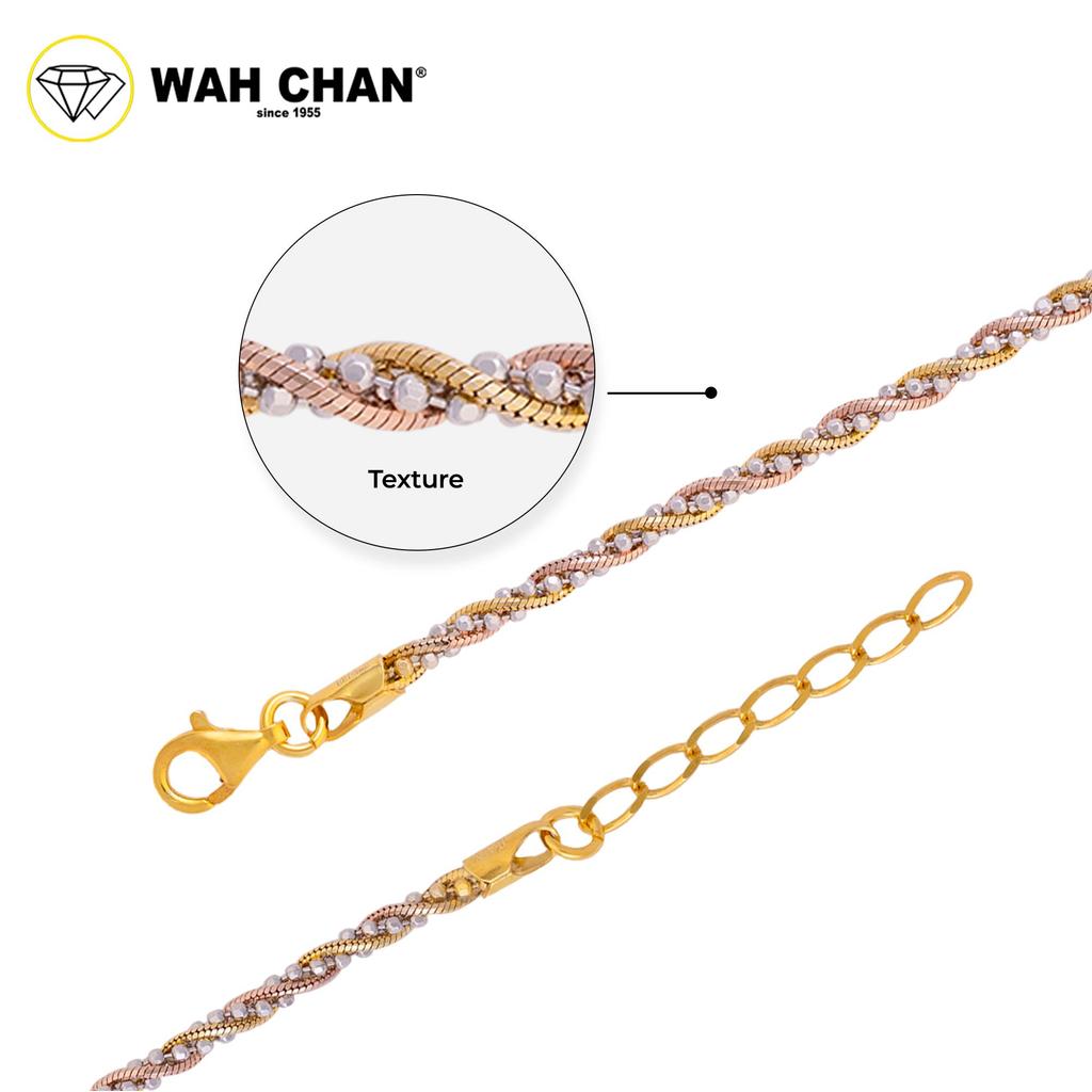 WAH CHAN S925 ITALIAN Silver Bracelet - Twisting Beads NSBCRS016 - Image 2