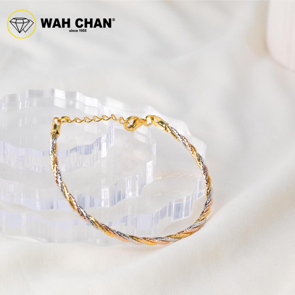WAH CHAN S925 ITALIAN Silver Bracelet - Two-Tone Rope NSBCRS025 - Image 2