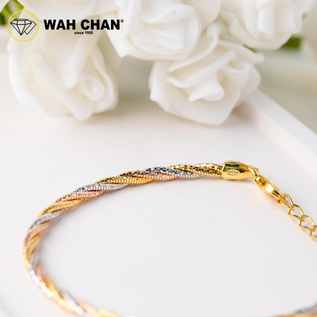 WAH CHAN S925 ITALIAN Silver Bracelet - Two-Tone Rope NSBCRS025 - Image 3