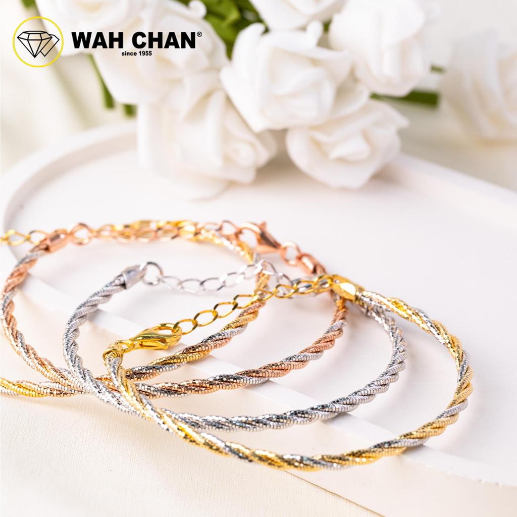 WAH CHAN S925 ITALIAN Silver Bracelet - Two-Tone Rope NSBCRS025 - Image 4