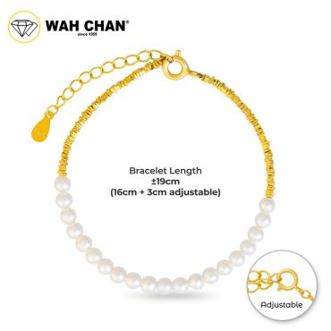 WAH CHAN S925 Pearl Silver Bracelet - NSBCOP002-G
