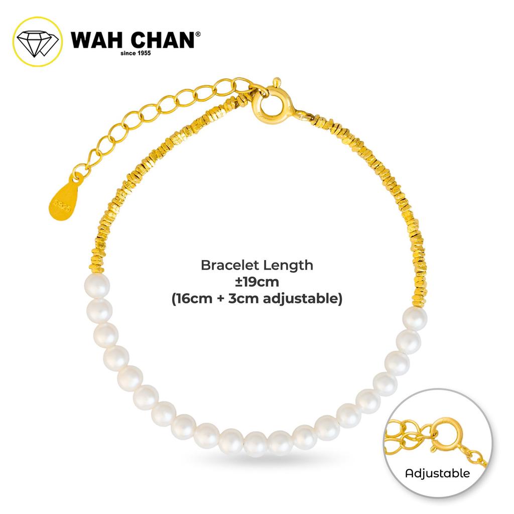 WAH CHAN S925 Pearl Silver Bracelet - NSBCOP002-G