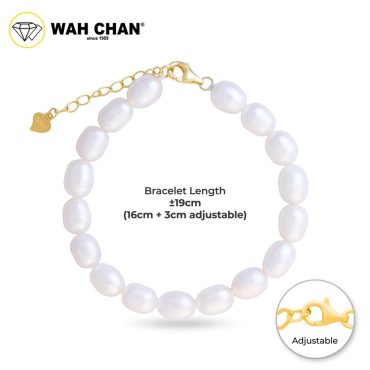 WAH CHAN S925 Pearl Silver Bracelet - NSBCOP004
