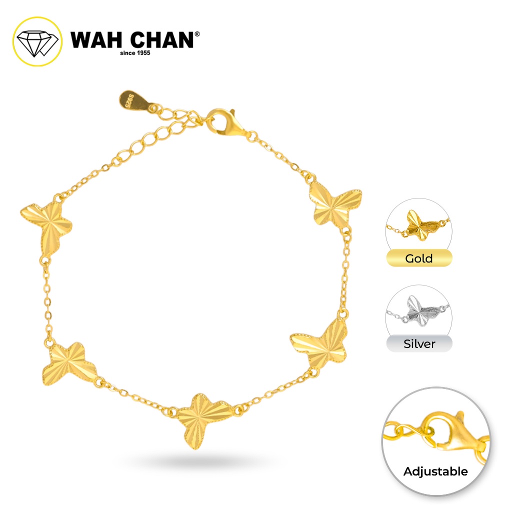 WAH CHAN S925 Silver Bracelet - Butterfly Charms NSBCO1019