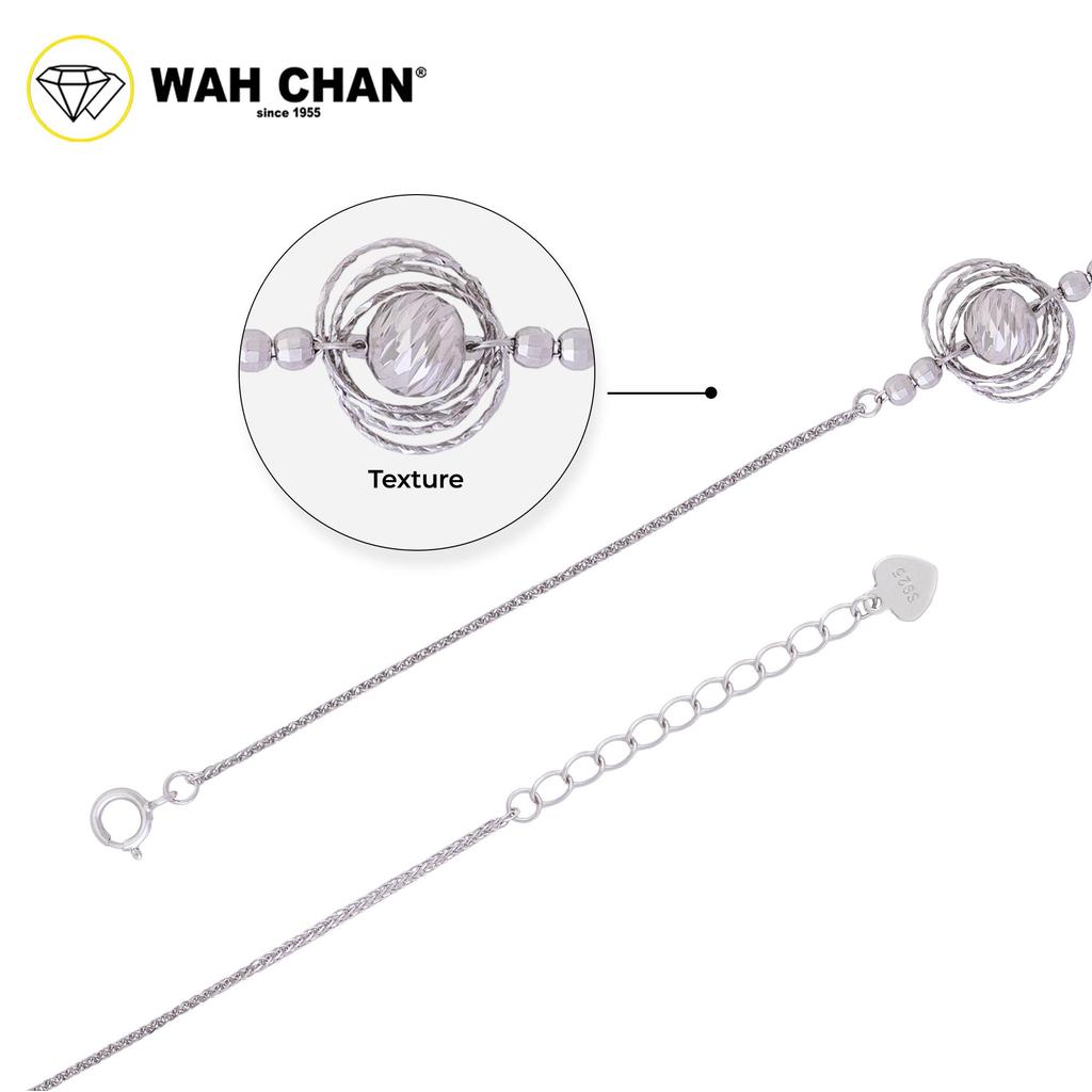 WAH CHAN S925 Silver Bracelet - Double Circle NSBCO1024 - Image 2