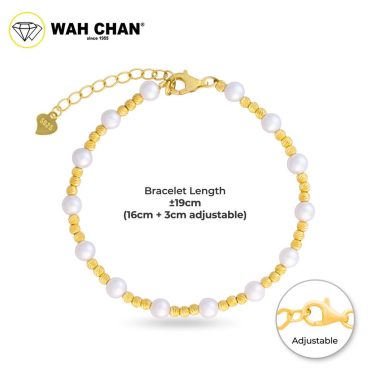 WAH CHAN S925 Pearl Silver Bracelet - NSBCOP003