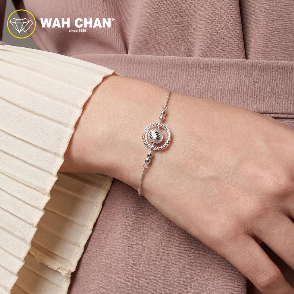 WAH CHAN S925 Silver Bracelet - Double Circle NSBCO1024 - Image 6