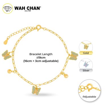 WAH CHAN S925 Silver Bracelet - Chaining Butterflies NSBCO1022