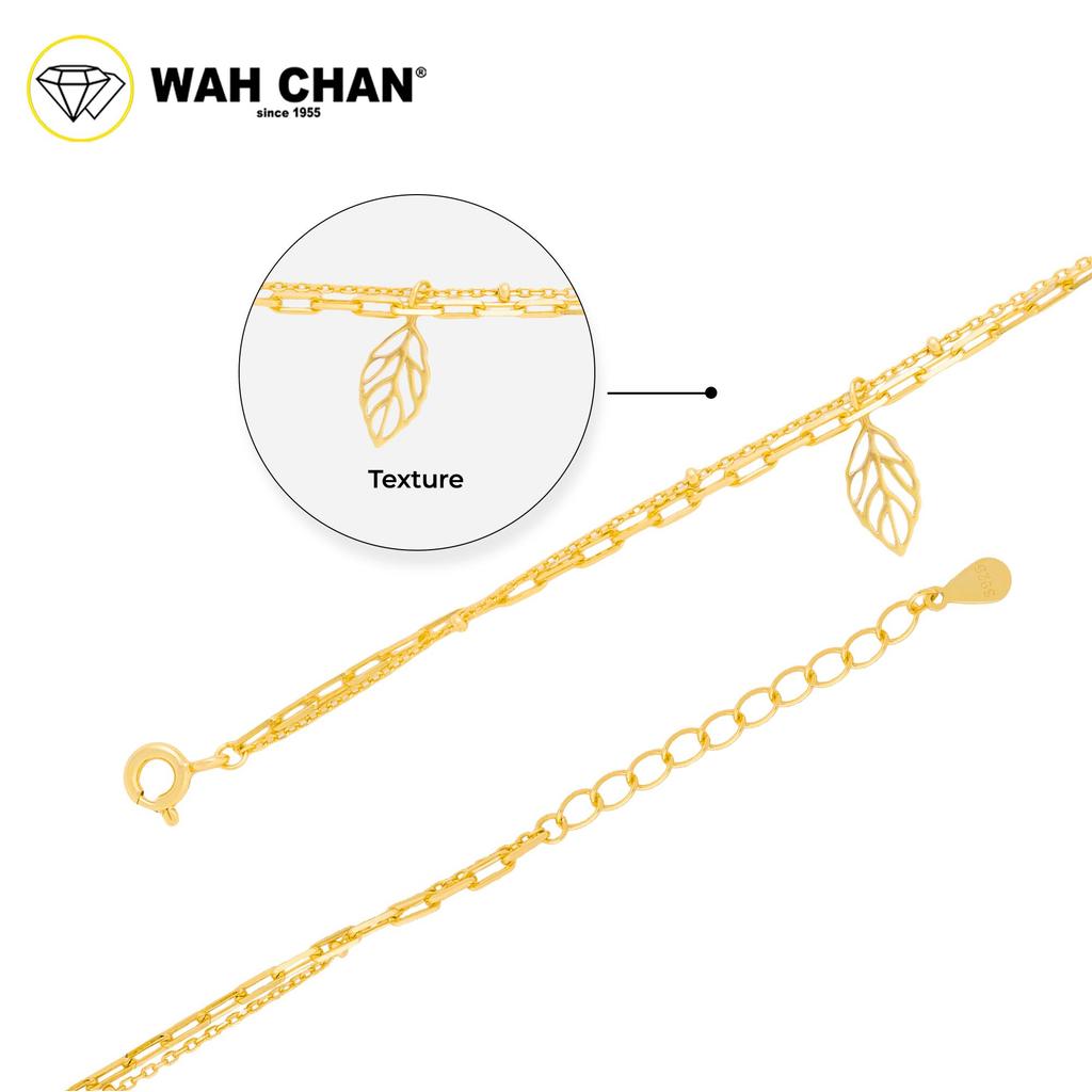 WAH CHAN S925 Silver Bracelet - Golden Leaf NSBCO1020 - Image 2