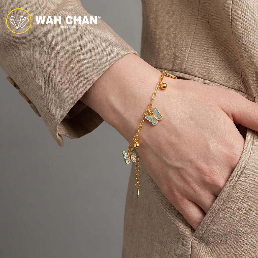 WAH CHAN S925 Silver Bracelet - Chaining Butterflies NSBCO1022 - Image 6