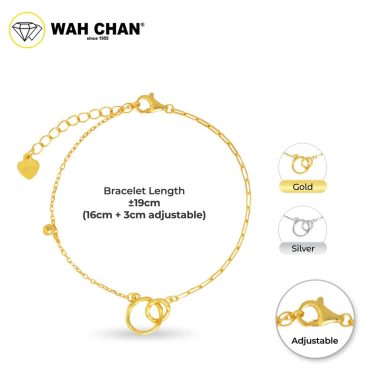 WAH CHAN S925 Silver Bracelet - Interlocking Circles NSBCO1029