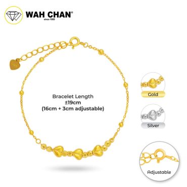 WAH CHAN S925 Silver Bracelet - Love Heart NSBCO1031