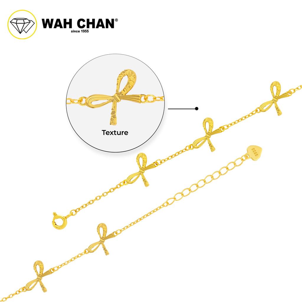 WAH CHAN S925 Silver Bracelet - Ribbons Link NSBCO1028 - Image 2