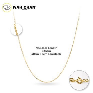 WAH CHAN S925 Silver Necklace 40cm + 5cm adjustable - NSCCM007-G