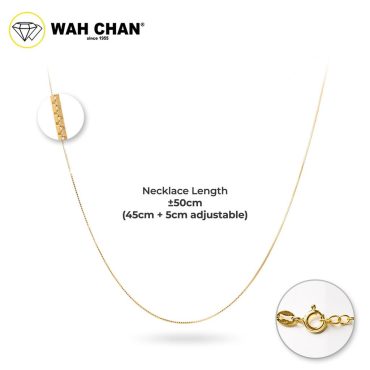 WAH CHAN S925 Silver Necklace 45cm + 5cm adjustable - NSCCM001-G