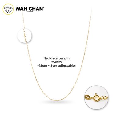 WAH CHAN S925 Silver Necklace 45cm + 5cm adjustable - NSCCM008-G