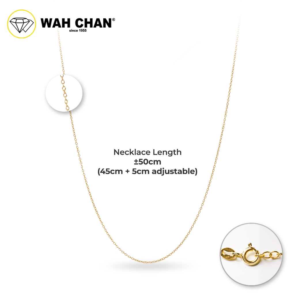 WAH CHAN S925 Silver Necklace 45cm + 5cm adjustable - NSCCM008-G