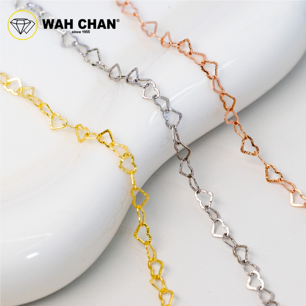 WAH CHAN S925 ITALIAN Silver Bracelet - Heart Love Link N2B00016 - Image 3