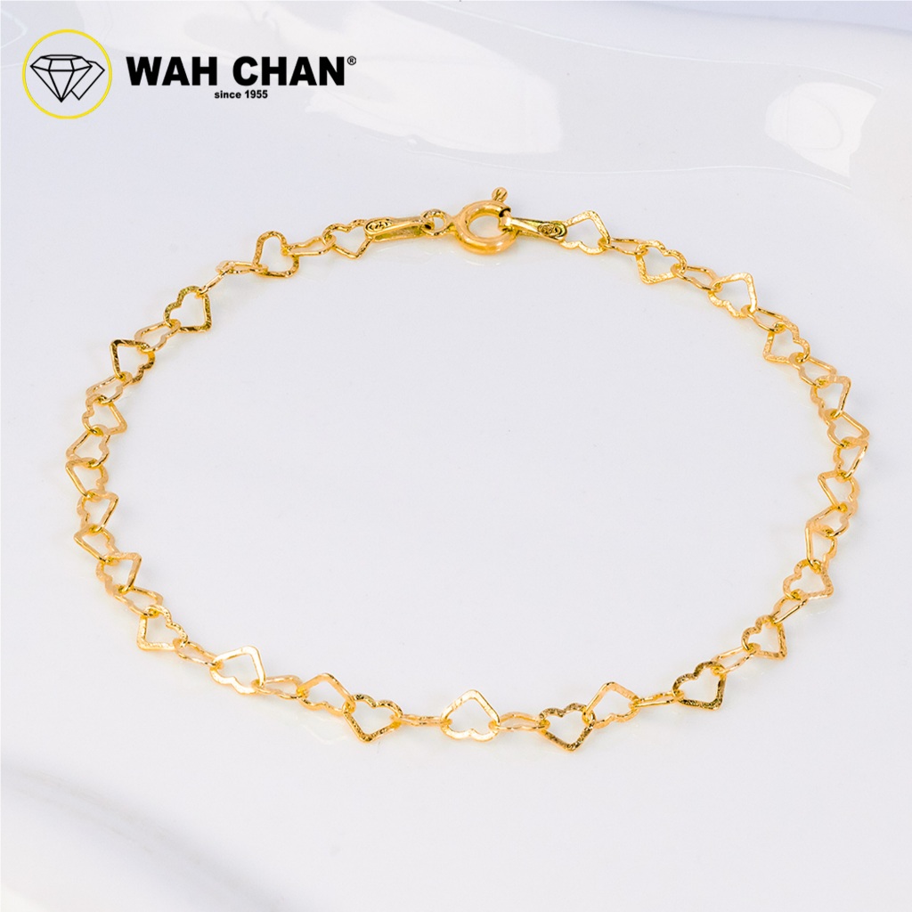 WAH CHAN S925 ITALIAN Silver Bracelet - Heart Love Link N2B00016 - Image 4