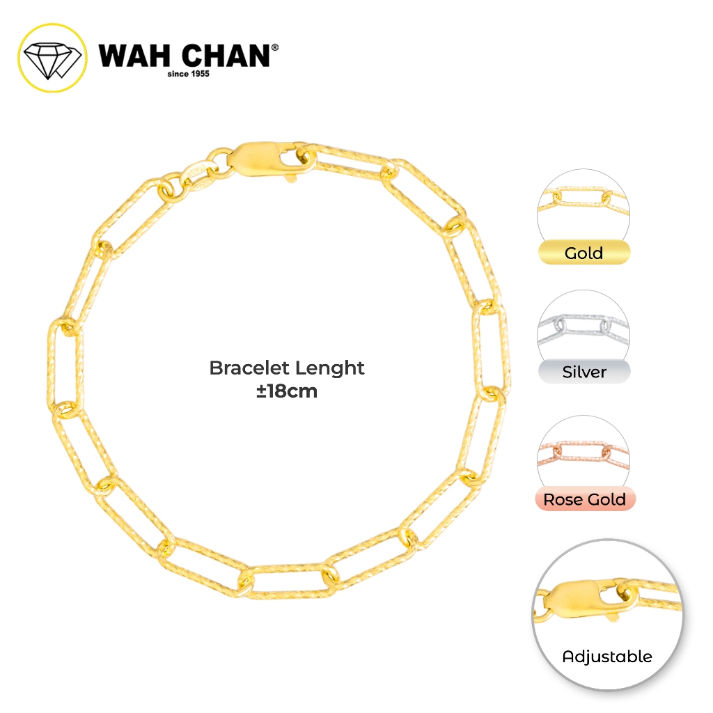 WAH CHAN S925 ITALIAN Silver Bracelet - Paper Clip N2B00017