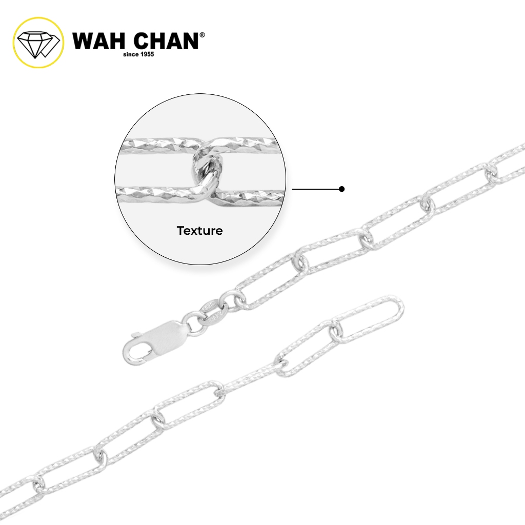 WAH CHAN S925 ITALIAN Silver Bracelet - Paper Clip N2B00017 - Image 2