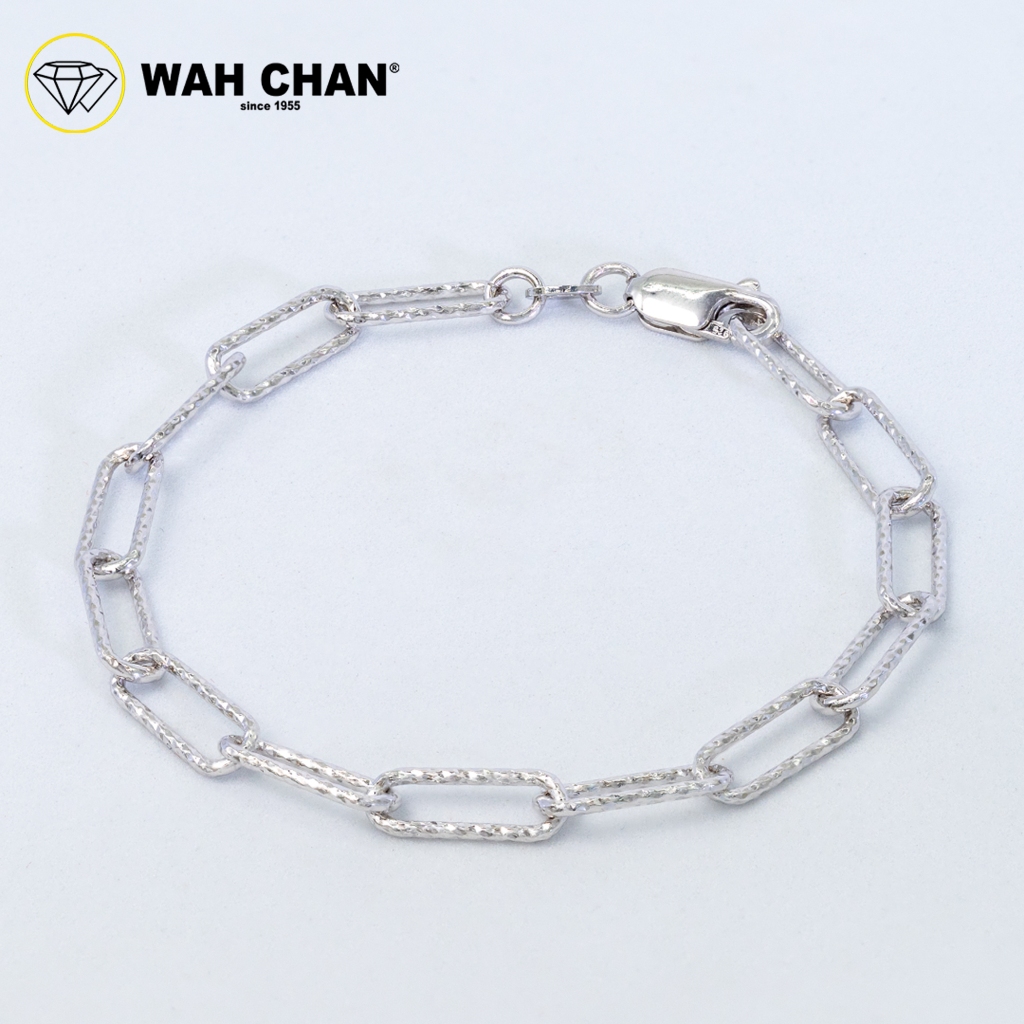 WAH CHAN S925 ITALIAN Silver Bracelet - Paper Clip N2B00017 - Image 4