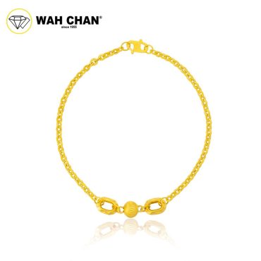 WAH CHAN 916 Gold Bracelet -  Rantai Tangan Matahari Sauh Bebola OSB1348