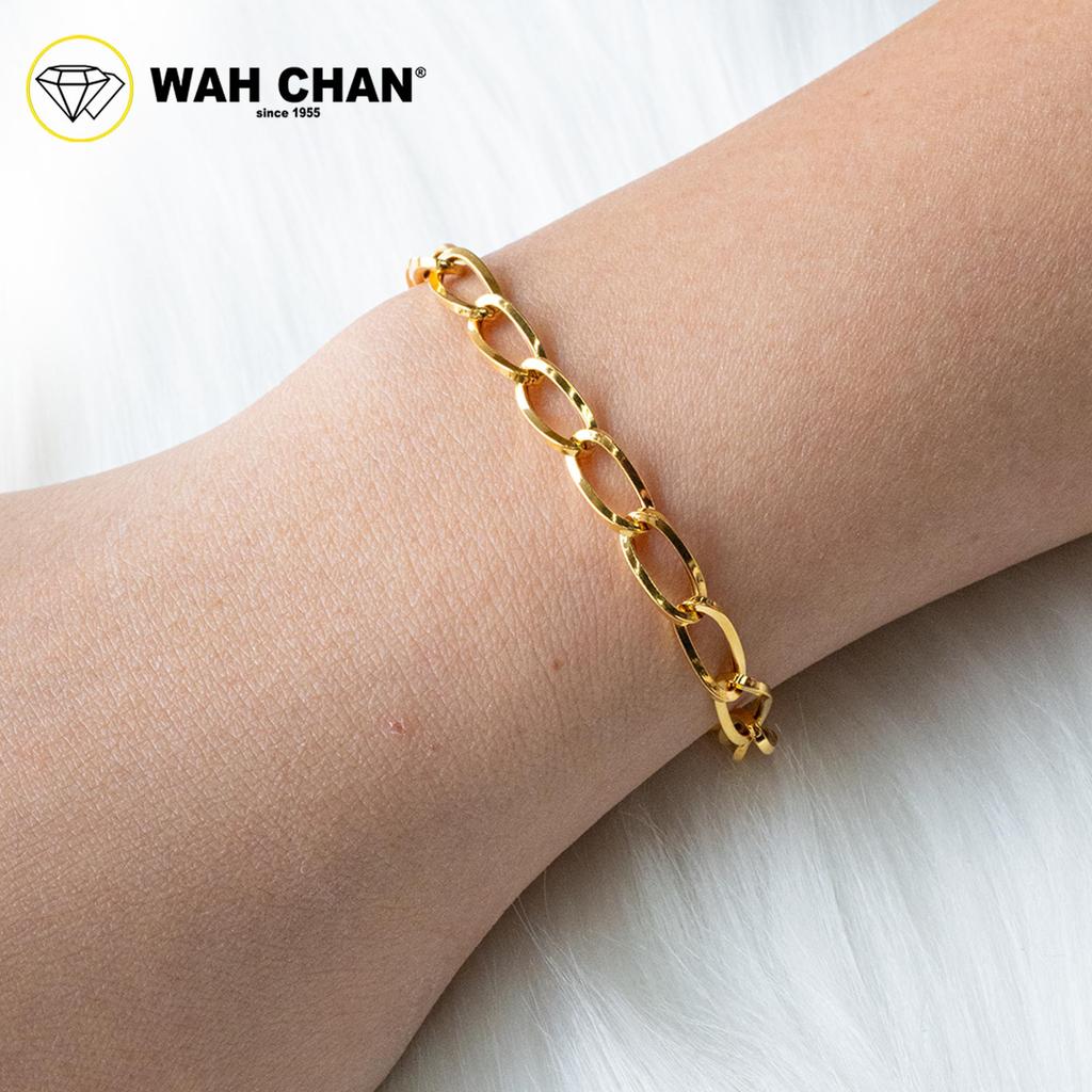 WAH CHAN 916 Gold Bracelet - Gelang Link Double Spiral OSB1331 - Image 3
