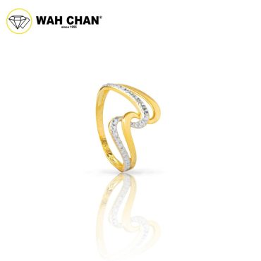 WAH CHAN 916 Gold Ring -  Double Wave 2C Ring OSR1114