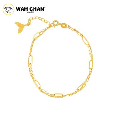 WAH CHAN 916 Gold Bracelet - Gelang Boba Paperclip Mermaid Tail OSB1336