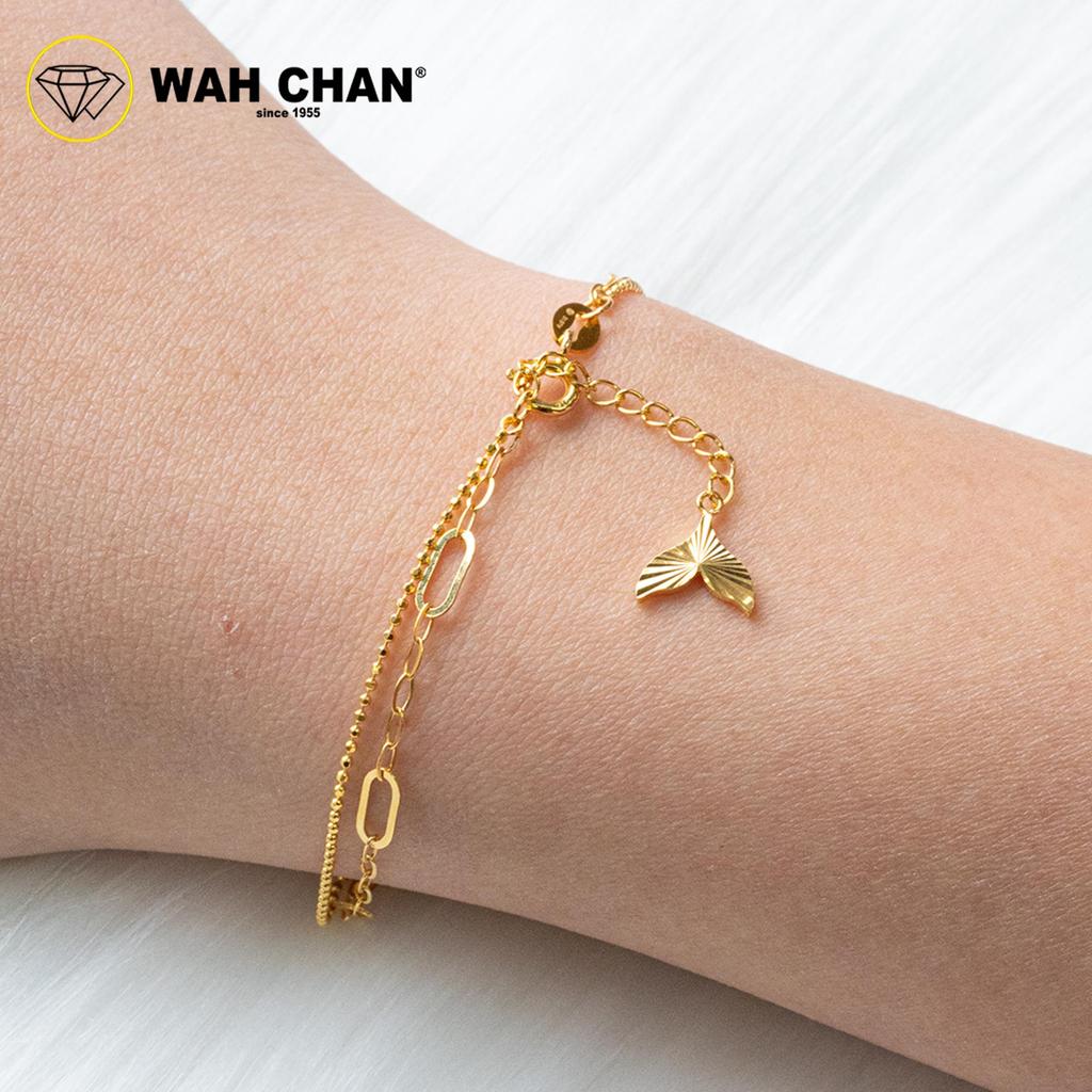 WAH CHAN 916 Gold Bracelet - Gelang Boba Paperclip Mermaid Tail OSB1336 - Image 4