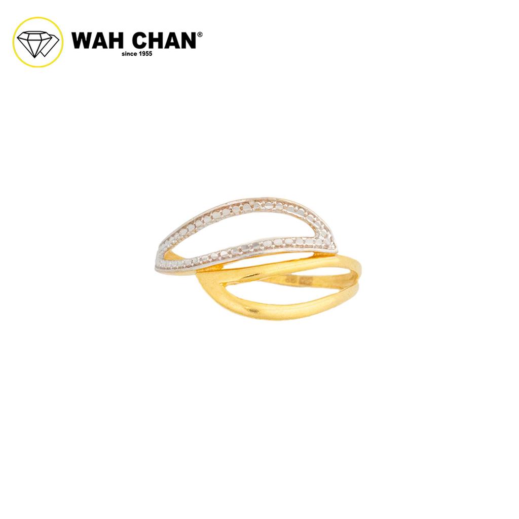 WAH CHAN 916 Gold Ring - Modern White Gold Plating Ring OSR1113 - Image 2