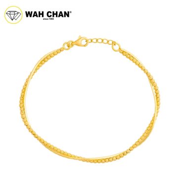 WAH CHAN 916 Gold Adjustable Bangle - Multi Beads OSG1013