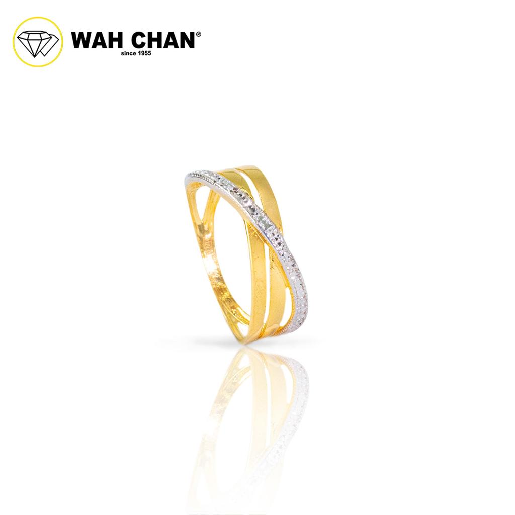 WAH CHAN 916 Gold Ring -Modern Crossover Ring 2C OSR1117