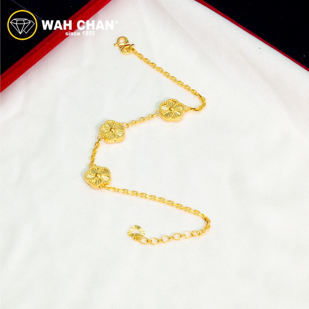 WAH CHAN 916 Gold Bracelet - Flower Bracelet OSB1324 - Image 2