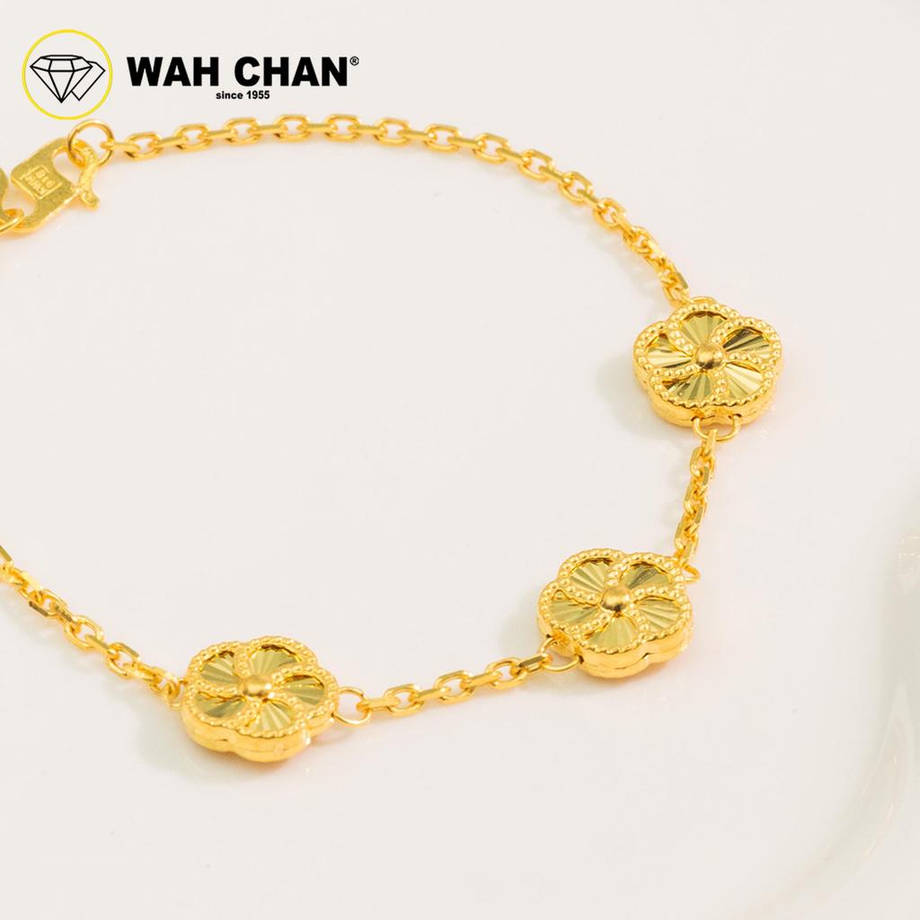 WAH CHAN 916 Gold Bracelet - Flower Bracelet OSB1324 - Image 3