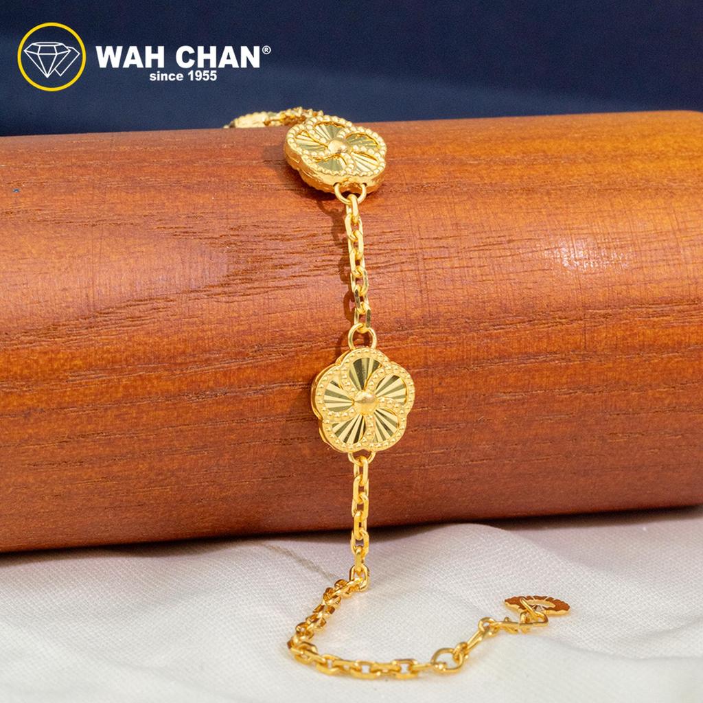 WAH CHAN 916 Gold Bracelet - Flower Bracelet OSB1324 - Image 4