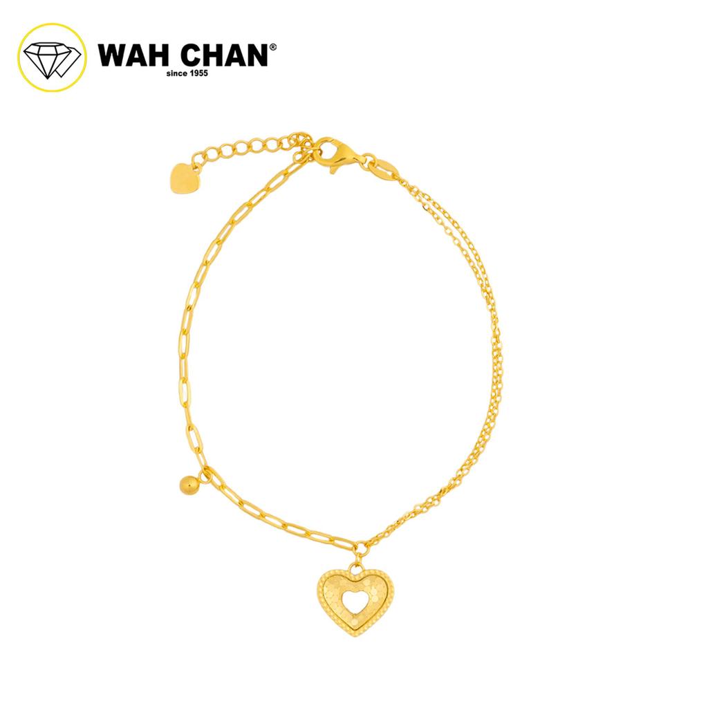 WAH CHAN 916 Gold Bracelet - Gelang Kendi Paperclip Love OSB1334