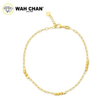 WAH CHAN 916 Gold Bracelet - Cubic Boba Paperclip Bracelet OSB1340