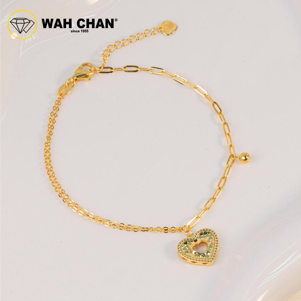 WAH CHAN 916 Gold Bracelet - Gelang Kendi Paperclip Love OSB1334 - Image 2