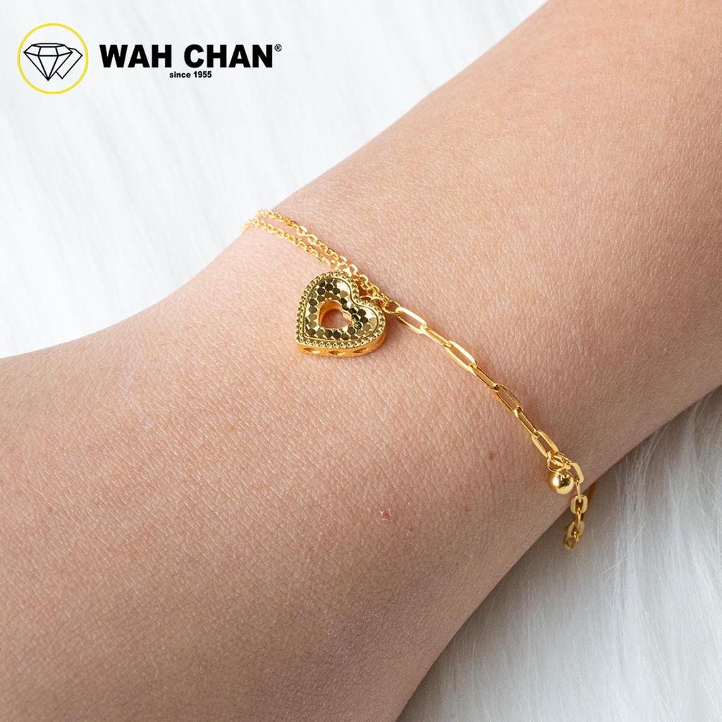 WAH CHAN 916 Gold Bracelet - Gelang Kendi Paperclip Love OSB1334 - Image 4
