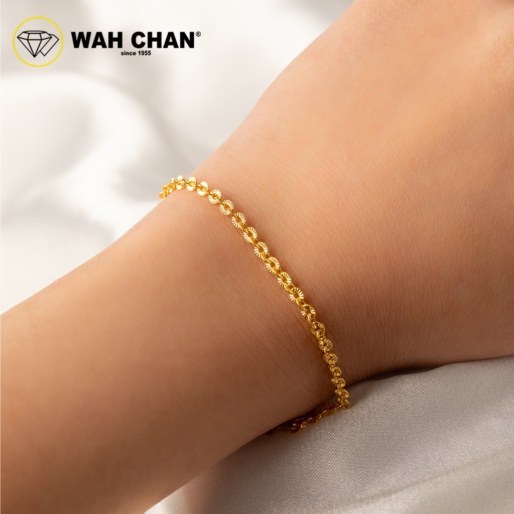 WAH CHAN 916 Gold Bracelet - Sunflower OSB1182 (S) - Image 3