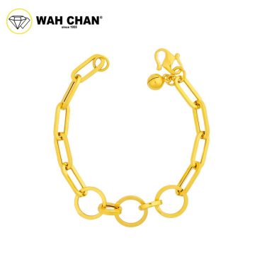 WAH CHAN 916 Gold Bracelet - Gelang Circular Paperclip Kanak Kanak OSB1326