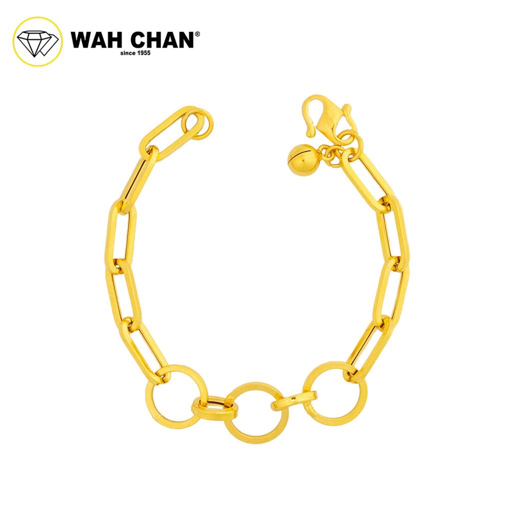 WAH CHAN 916 Gold Bracelet - Gelang Circular Paperclip Kanak Kanak OSB1326