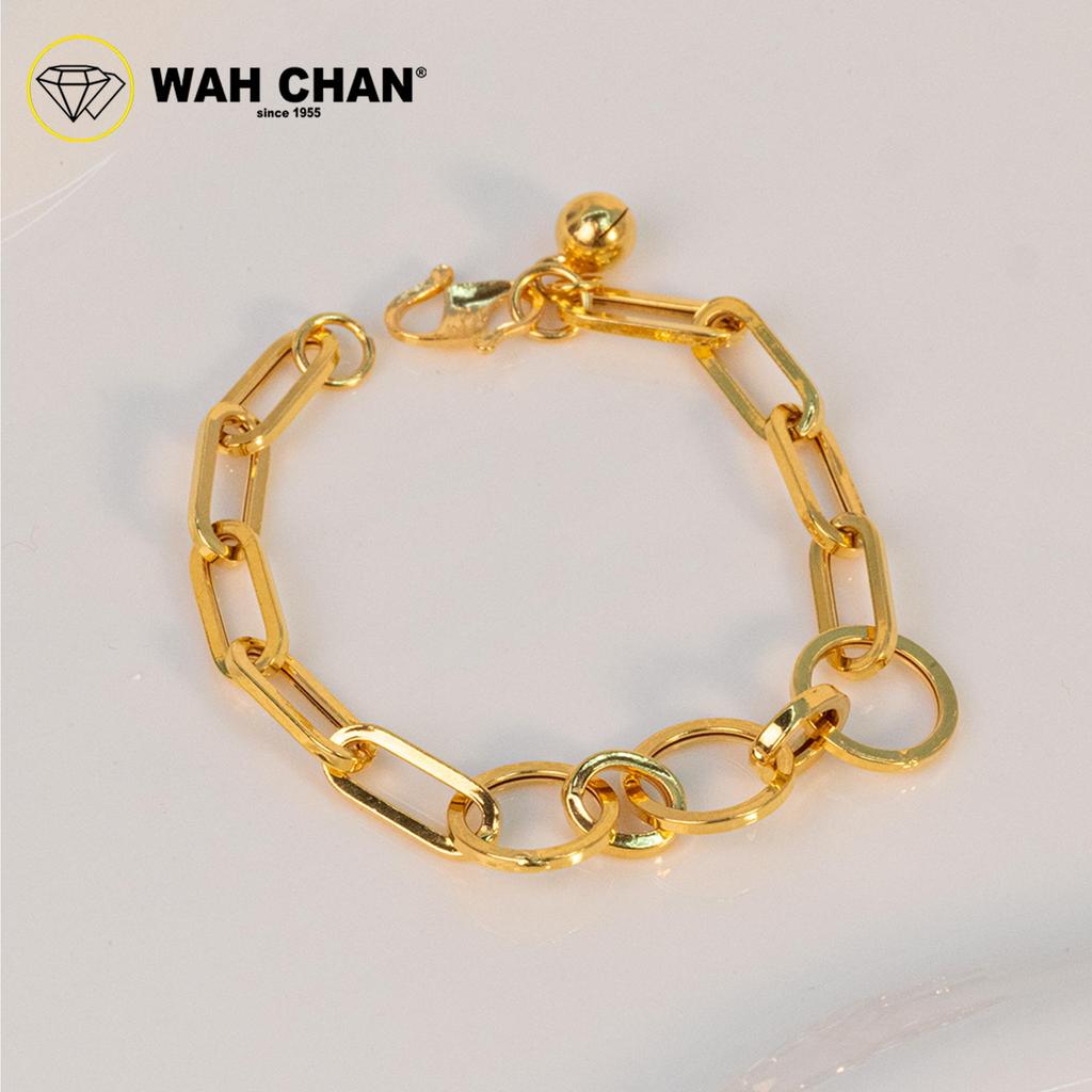 WAH CHAN 916 Gold Bracelet - Gelang Circular Paperclip Kanak Kanak OSB1326 - Image 2